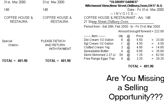 Short Form Monthly Invoice